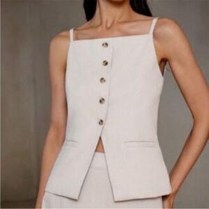 NWT Christian Lacroix Cream Satin Top